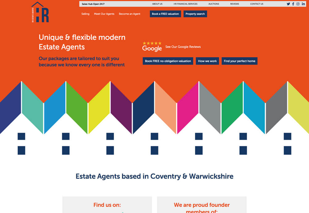 Screenshot of HR Estate Agents Website Design